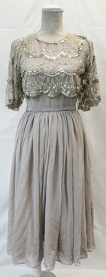 scallop hem embellished crop top midi dress