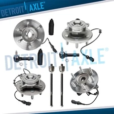 Front Rear Wheel Hub Bearings Tie Rods Kit for 2003-06 Expedition Navigator 2WD
