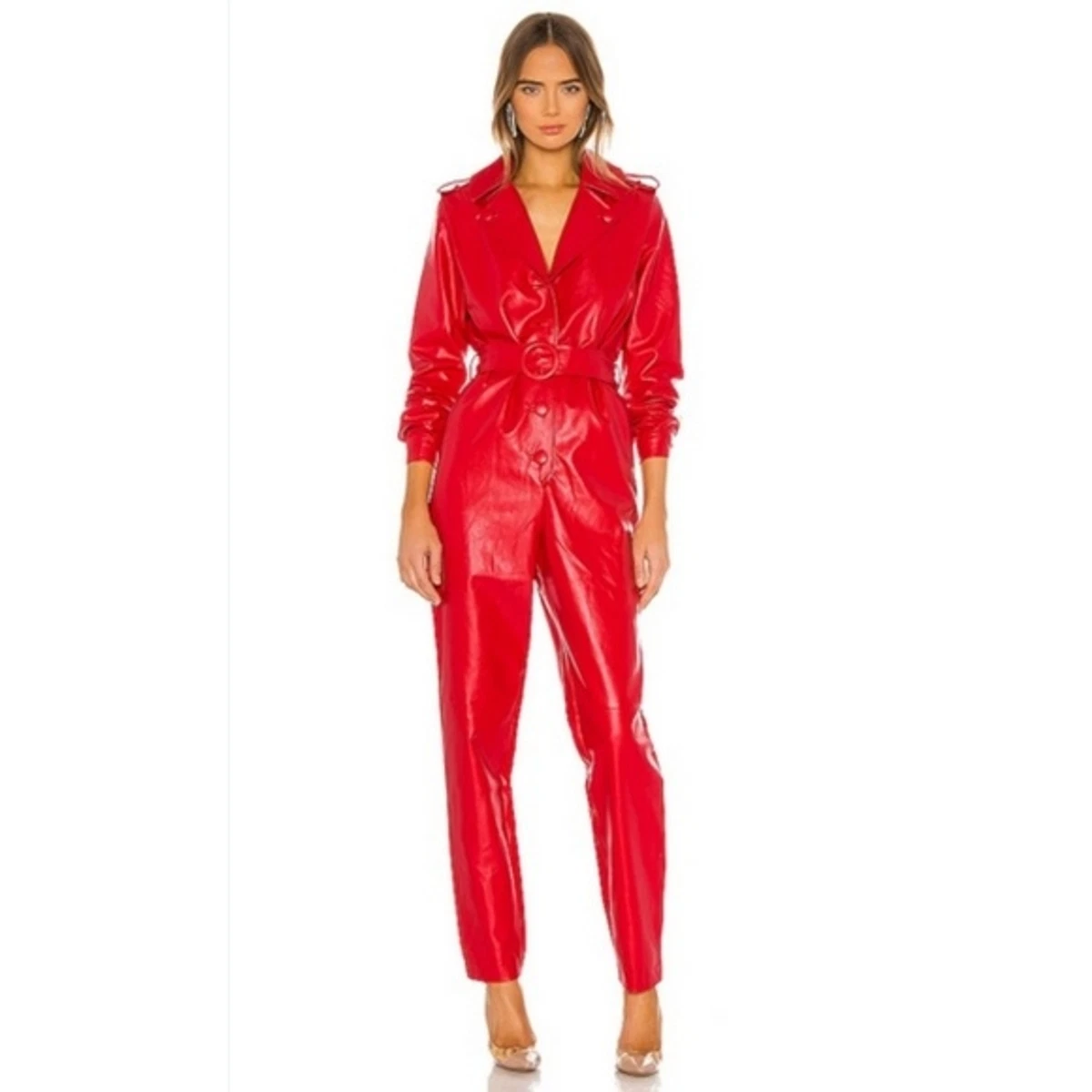 Phase Eight Petite Nicky Ruffle Jumpsuit, Red at John Lewis & Partners