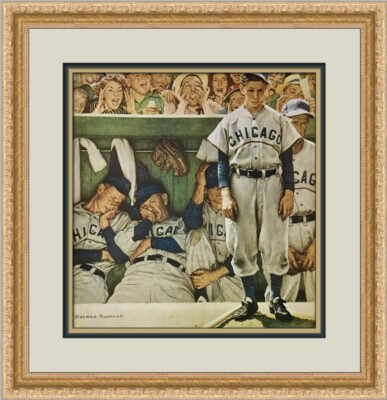 Norman Rockwell The Dugout Custom Framed Print