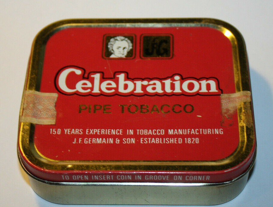 J. F. Germain & Son - celebration pipe tobacco empty tin box