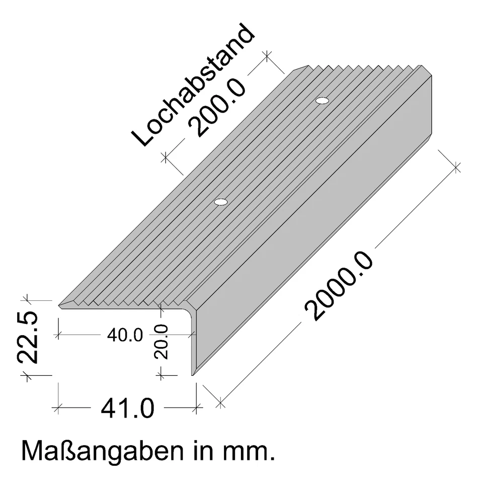 Profilo per Scale Angolo Forma Di L Sbarra Alluminio Bordo Della Argento - Immagine 3 di 4
