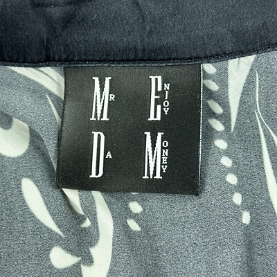 Mr Enjoy Da Money Shirt Mens Large Black MEDM Silk Blend Bandana 
