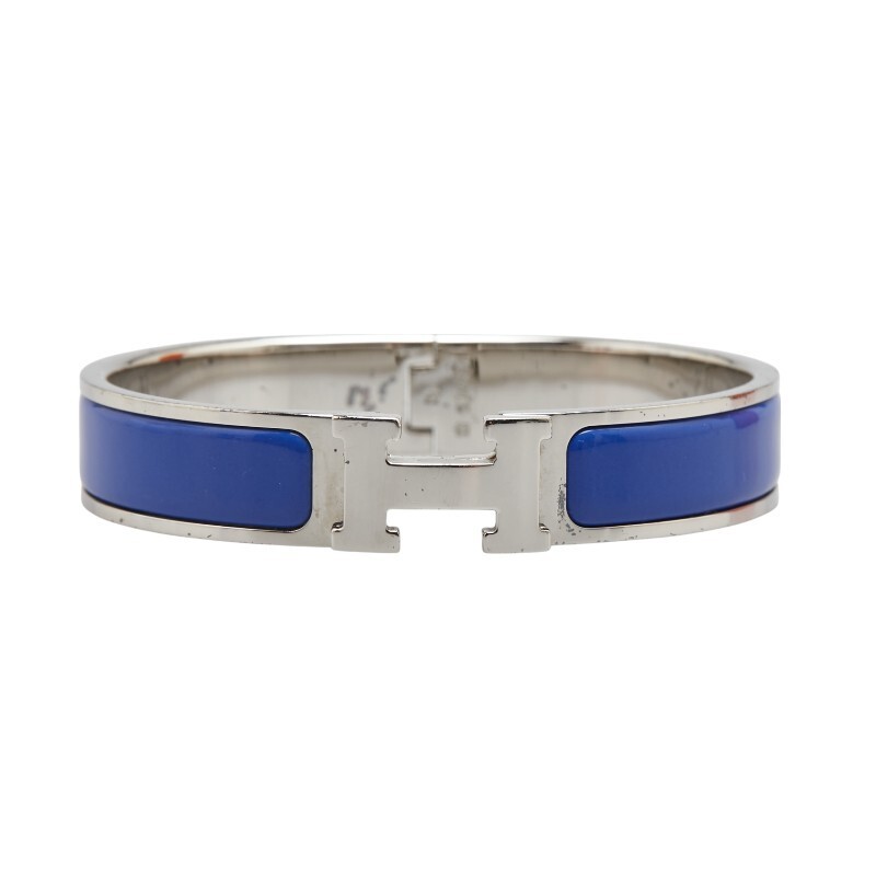 【Hermes】エルメス★H Bracelet★メタルクリックHブレスレット HERMES Click H GM Bracelet Silver Blue Metal Women's