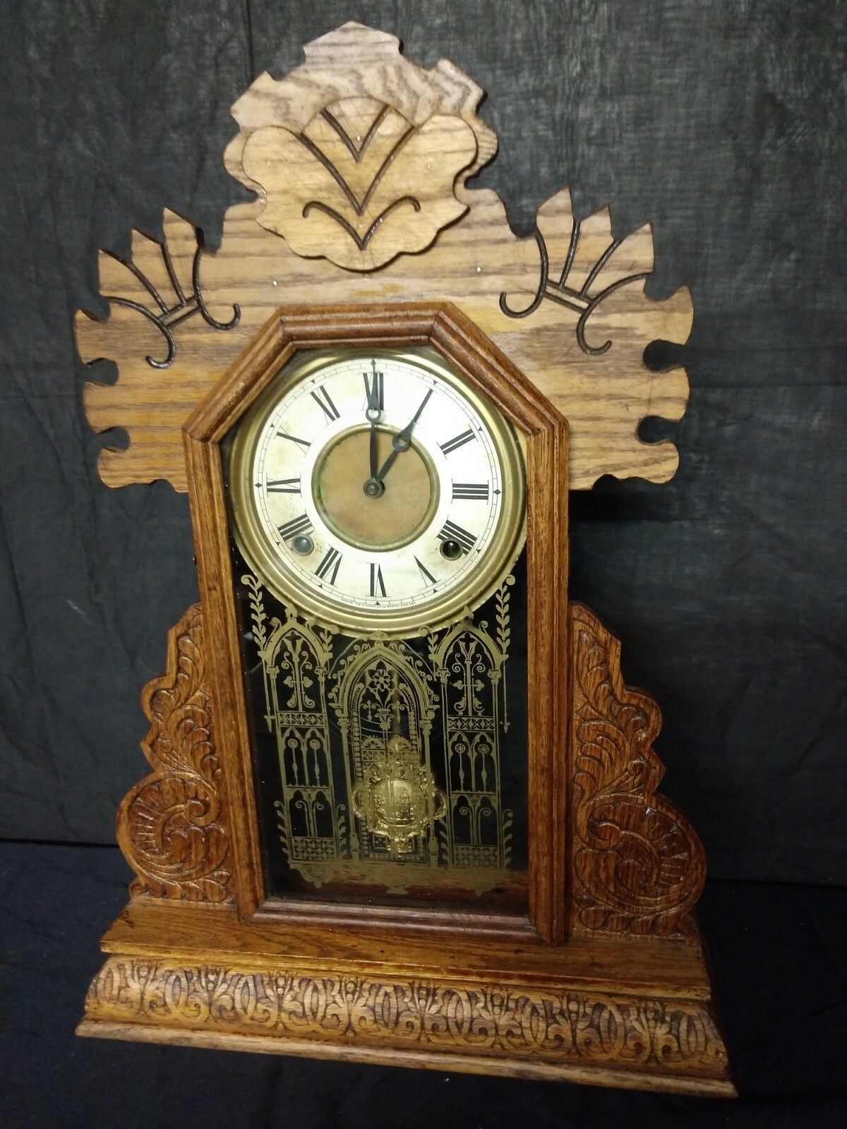 Antique Ingraham Parlor Kitchen Mantle Clock With Chime Works eBay