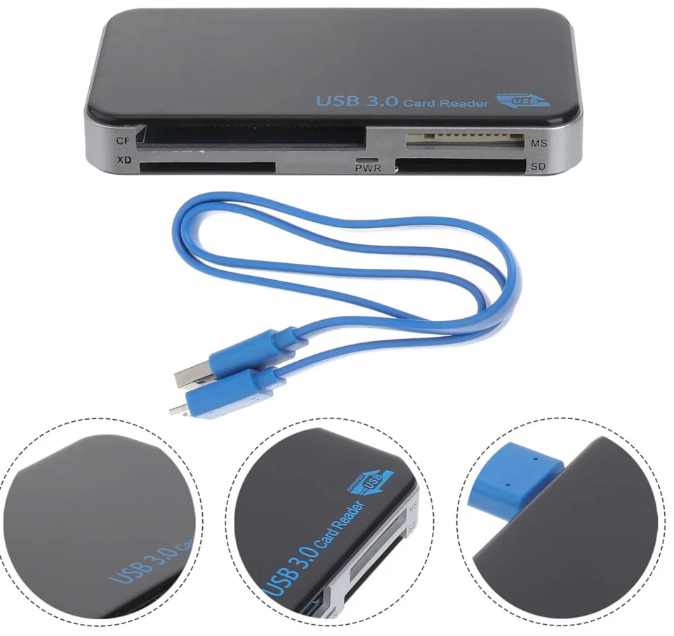 USB 3.0 Memory Card Reader Adapter 5GBPS Fit CF/TF/SD/Micro SD/XD/M2/MS Card LOT - Image 4 of 4