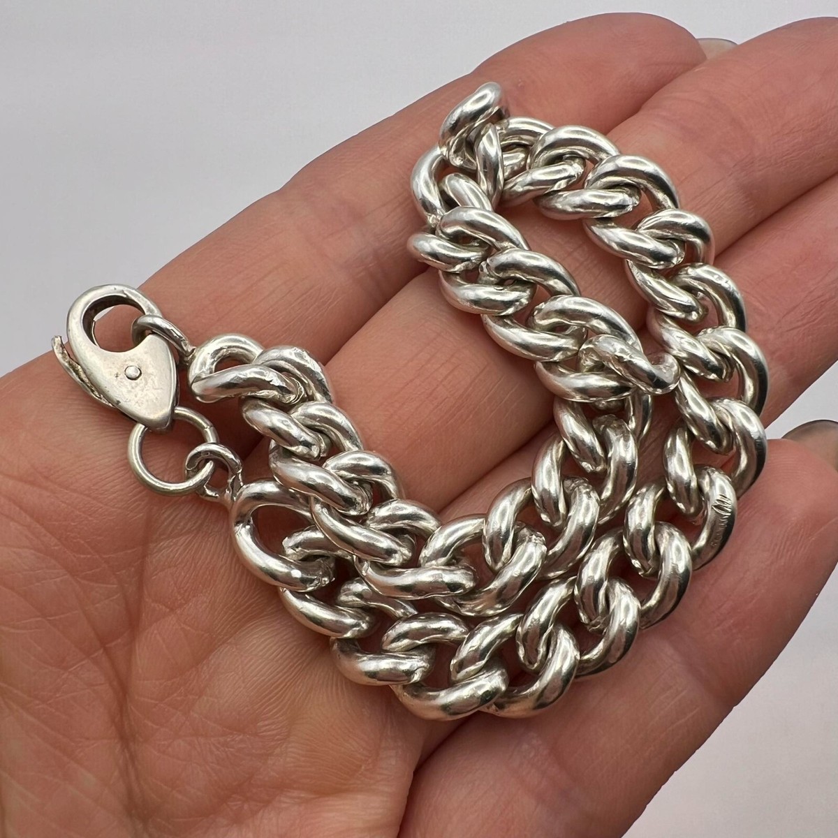 アクセサリー vintage silver925 chain bracelet 925 Sterling Silver Vintage Hammered Open Circle Chain