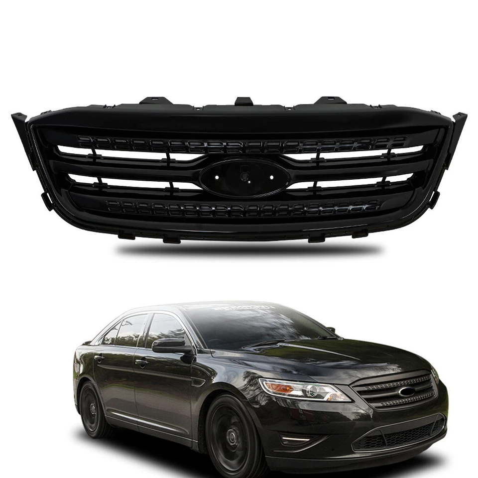 Parrilla de parachoques superior delantera negra brillante para Ford Taurus 2010 2011 2012 Foto 2 de 4
