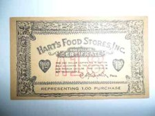 HART'S FOOD STORES INC. CERTIFIED 100C BANKNOTE VINTAGE PL