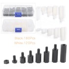 M3 B&W Nylon PCB Standoff Spacer Hex Screw Nut Assortment Kit Box Sets # 300pcs