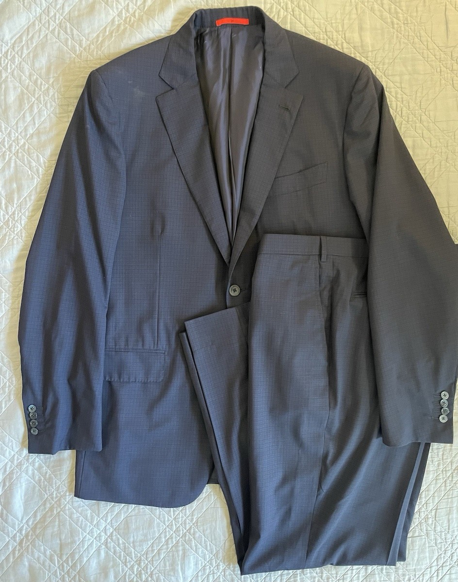 ISAIA Made in Italy NUOVA BASE S Shadow Micro Check Wool Suit in