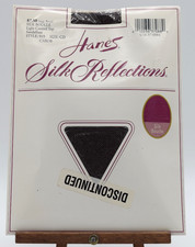 NIP Vintage Hanes Silk Reflections "Silk Boucle" Black/Carob Pantyhose Sz C-D