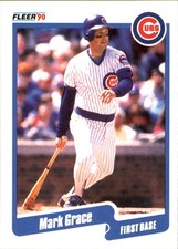 Mark Grace 1990 Fleer #32 Chicago Cubs FREE SHIPPING AutographDen