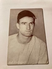 1947-66 Exhibit baseball Bob Porterfield plain uniform and hat  corner wear