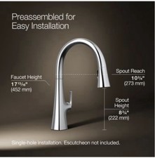 Kohler Graze K-22068-CP Kitchen Faucet - Chrome