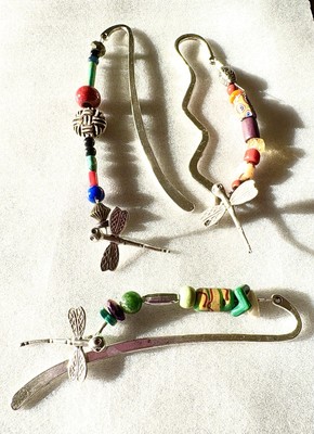 Elegant & quirky beaded metal bookmarks.  I make them  using beads and charms.