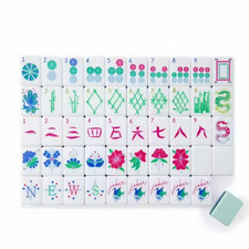 Luxury American Mahjong Set 160 Engraved Acrylic Tiles Mint Green Birdie