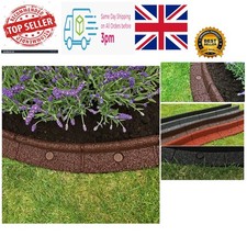 Versatile 2m Brown Rubber Lawn Edging - Perfect for Curved Garden Features