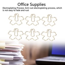 100pcs Gold Paper Clips Flower Shaped Paper Clips Electroplating Cute Special