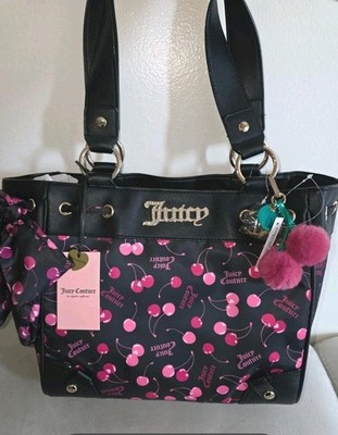 Juicy Couture black sweet cherry Tote Daydreamer NWT VIRAL