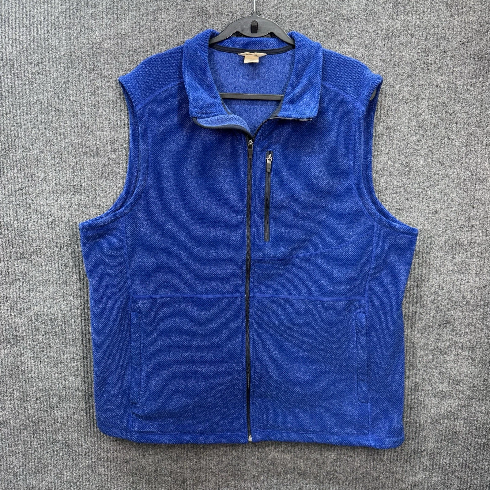 Duluth Trading Vest Park Point Mens XL Blue Fleece Full Zip Pockets Casual 76770