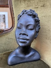 Ancien Buste Plâtre  Vintage Femme Africaine