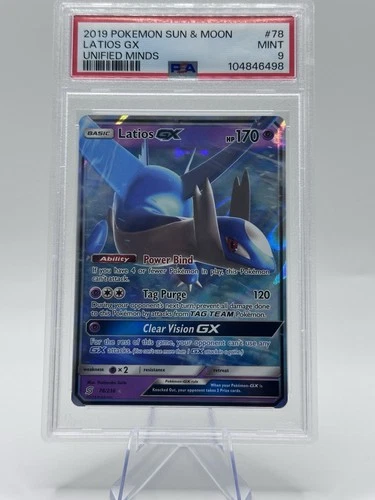 2019 POKEMON SUN & MOON UNIFIED MINDS #78 LATIOS GX PSA 9 MINT