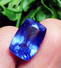 Natural Blue Tanzanite 8.40 Ct Certified Loose Gemstone Cushion Cut ~ Free Gift