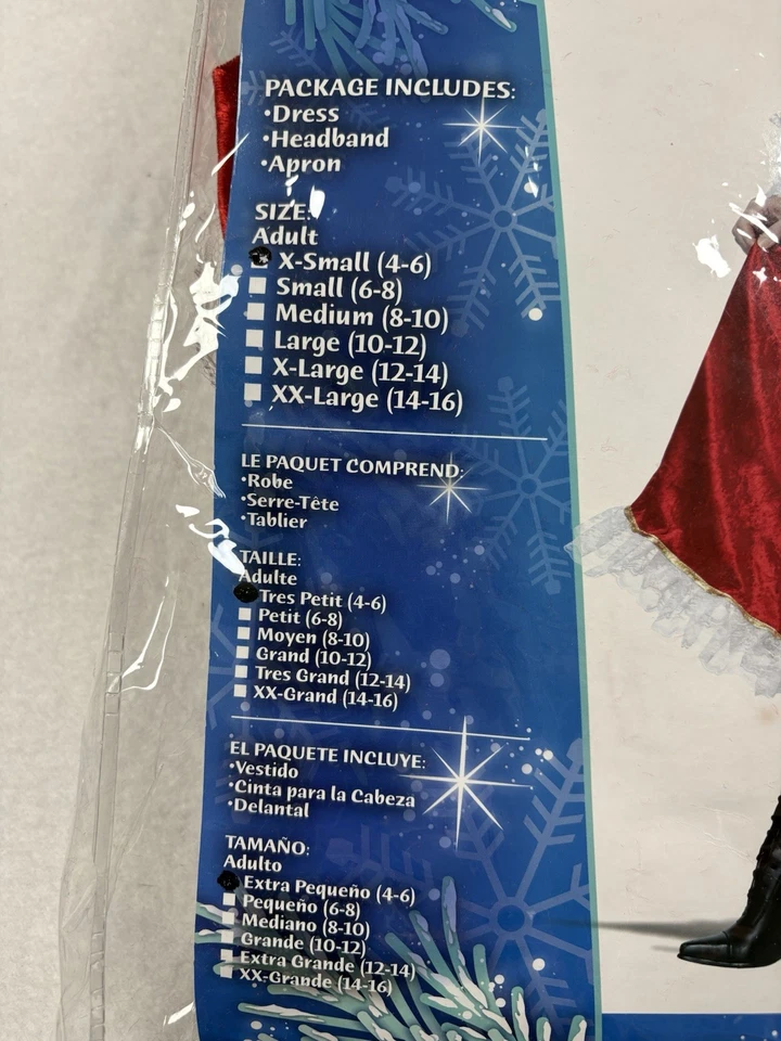 Disfraz de señora Claus talla XS Foto 3 de 4