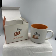 About Face Designs Carrot Cake Recipe Coffee Cup 15.5oz Orange & White