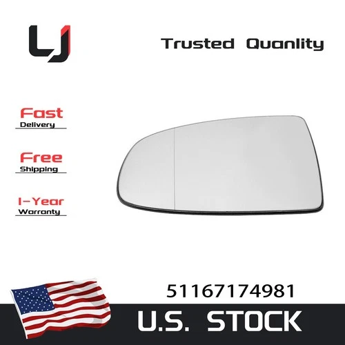 Left Driver Side Mirror Glass Heated 51167174981 - Fit BMW X6 E71 E72 X5 E70