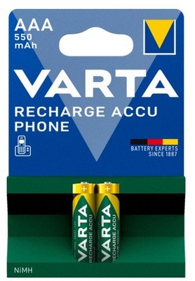 2er VARTA PHONE Accu AAA 550maH HR03 Micro 1.2V NiMH DECT Telefon Akku 58397
