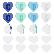 12 Pcs Heart Phone Charm Hook, White/Mint Green/Sky Blue/Deep Blue
