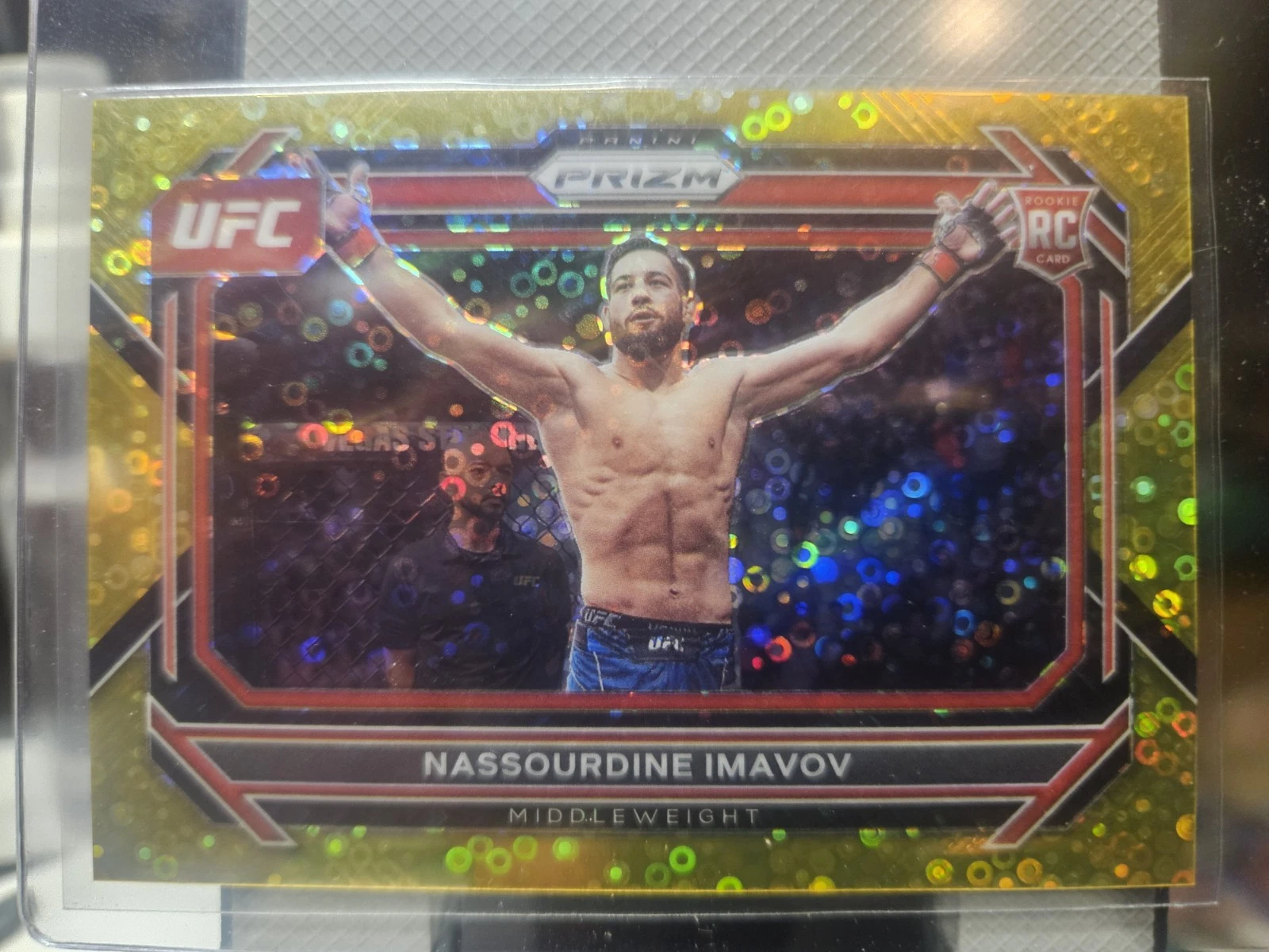2023 Panini Prizm UFC Nassourdine Imavov #39 (RC) Gold Disco #1/10