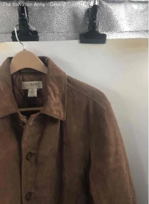 J. Crew Mens Brown Suede Long Sleeve Collared Button Basic Jacket Size M - Image 4 of 4
