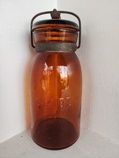 Red Amber Globe Fruit Jar