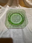 Vintage Jeanette Depression Uranium Glass Adam Butter Bottom "as is"