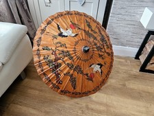 Vintage orientalisch chinesisch bemalt Vogel Design Papier Sonnenschirm Schirm 34" Durchmesser