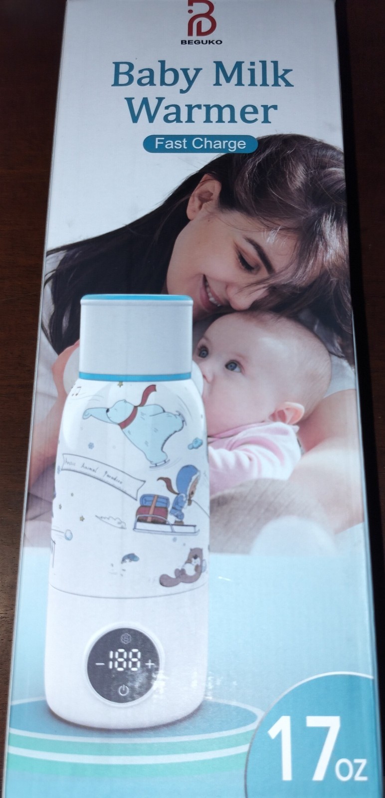 BEGUKO - 17 Oz Portable Milk Warmer (White) - Fast Charge Cordless On The Go