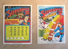 SUPERMAN 3 SHREDDIES NABISCO 1982 DC COMICS VINTAGE GAME CARDS x2
