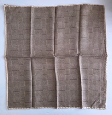 Polo Ralph Lauren Silk Pocket Square Brown Houndstooth - Made in Italy