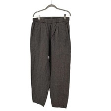 Eileen Fisher Organic Linen Tapered Pants Womens Petite Small Gray