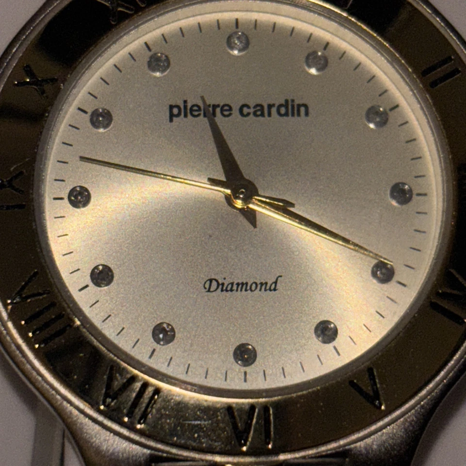Nuevo Pierre Cardin vintage para hombre tono plata y oro con diamantes Foto 3 de 4