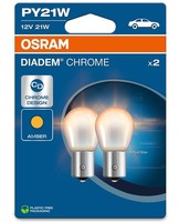 Osram Diadem Chrome PY21W 12V 21W Halogen-Signallampe Doppelblister Bau15S