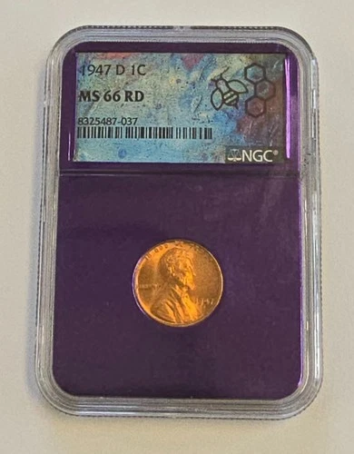 1947-D NGC MS66 RED Rare Trader Bea Lincoln Wheat Cent