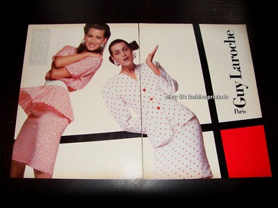 vintage GUY LAROCHE 3-Page PRINT AD Spring 1987 YASMIN LE BON Suzanne Lanza