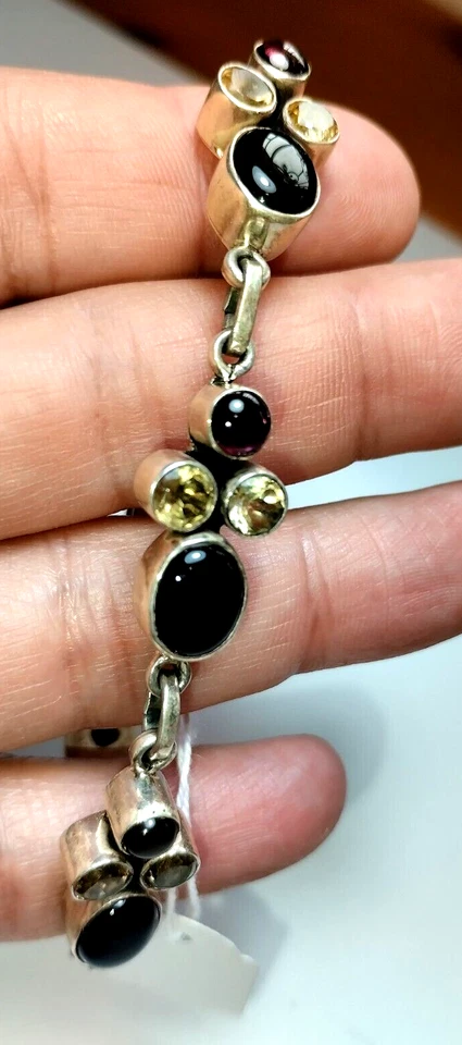 BRACCIALETTO in argento 925 e pietre preziose - bracciale gioiello - Immagine 4 di 4