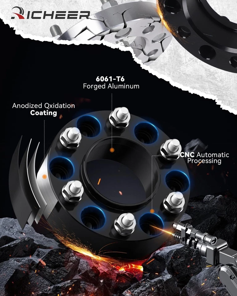 4 piezas espaciadores de rueda 6x135 2 pulgadas M14x2 para Ford F150 Expedition Navigator LOBO Foto 4 de 4