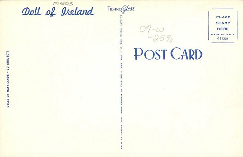 1950s Beautiful doll of Ireland Tichnor Postcard 25-2799 - Picture 2 of 2