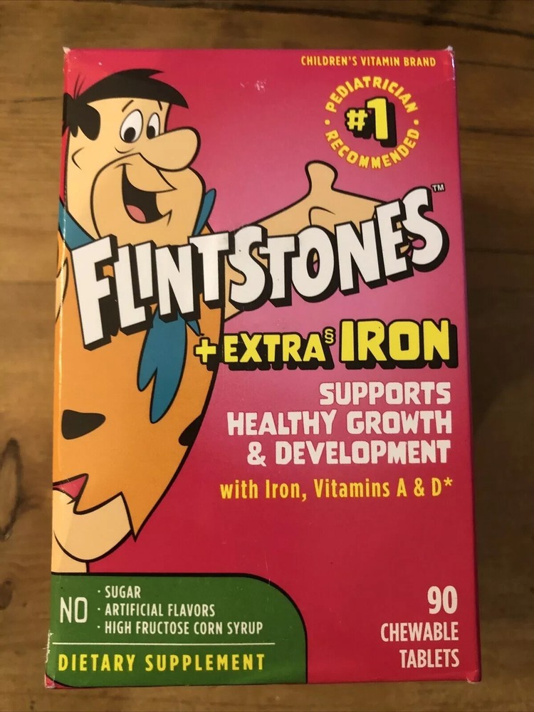 Flintstones Children's Multivitamin + Extra Iron 90 Chewable Tablets EXP 11/2025